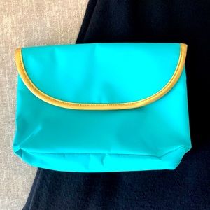 Beautiful teal & gold travel makeup kit